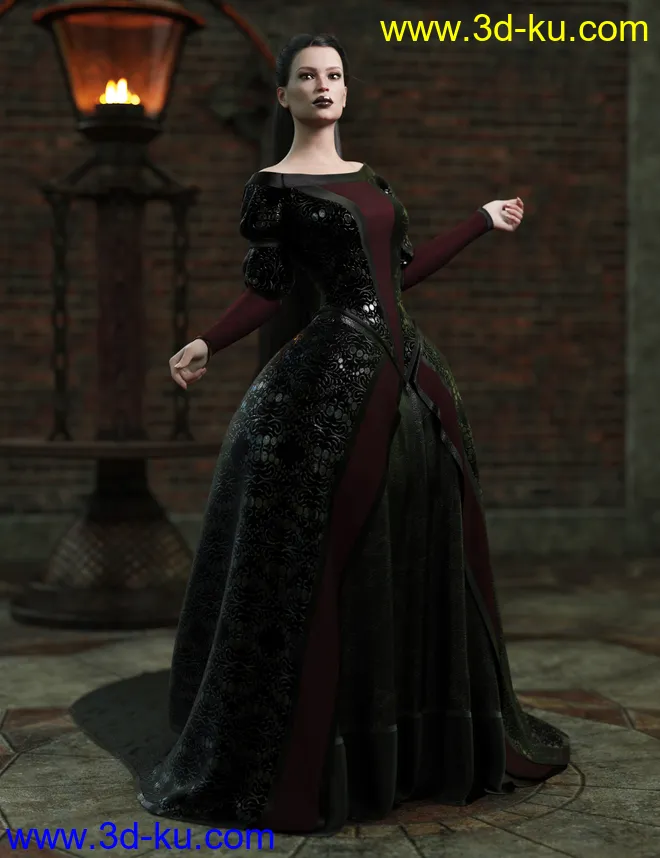 dForce Gown of Fantasy 1 for Genesis 8 Female(s)模型的图片9