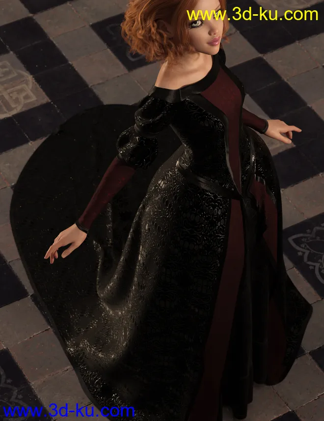 dForce Gown of Fantasy 1 for Genesis 8 Female(s)模型的图片12