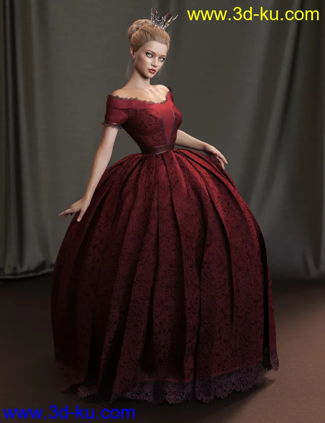 dForce Gown of Fantasy 2 for Genesis 8 Female(s)模型的图片2