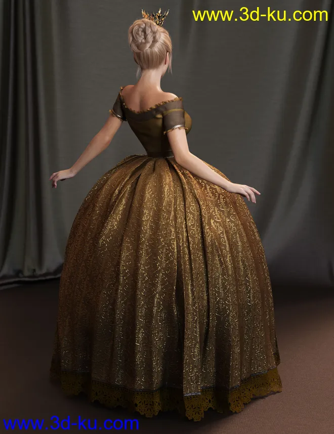 dForce Gown of Fantasy 2 for Genesis 8 Female(s)模型的图片4