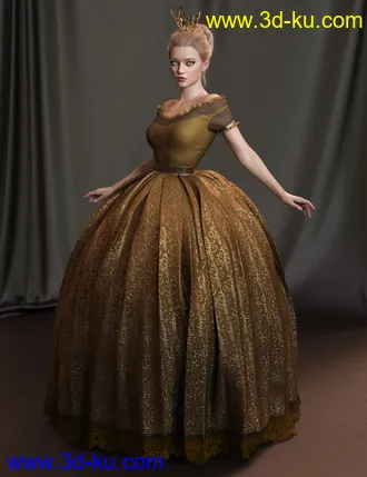 3D打印模型dForce Gown of Fantasy 2 for Genesis 8 Female(s)的图片