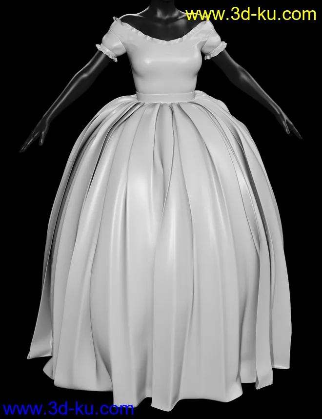 dForce Gown of Fantasy 2 for Genesis 8 Female(s)模型的图片12