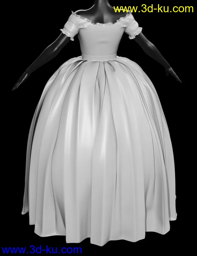 dForce Gown of Fantasy 2 for Genesis 8 Female(s)模型的图片13