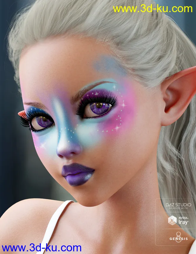 Enchanted Fantasy Makeup for Genesis 8 Female(s)模型的图片9