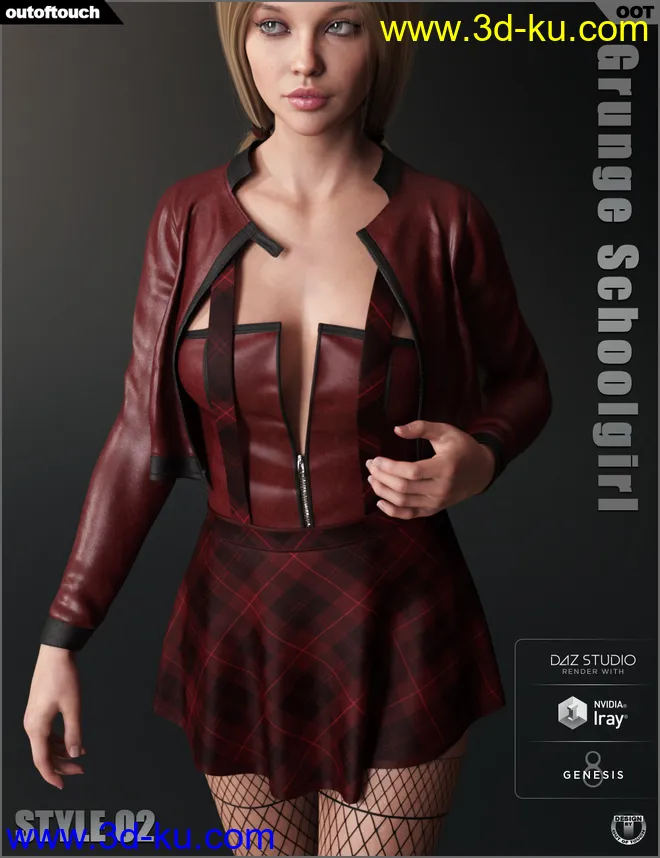 Grunge Schoolgirl Outfit for Genesis 8 Female(s)模型的图片12