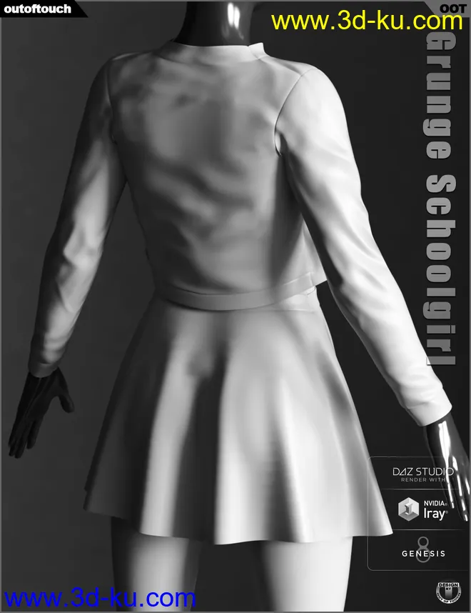 Grunge Schoolgirl Outfit for Genesis 8 Female(s)模型的图片17