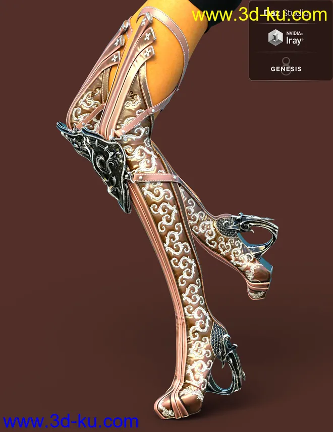 Jiwoo Fantasy Boots for Genesis 8 Female(s)模型的图片1