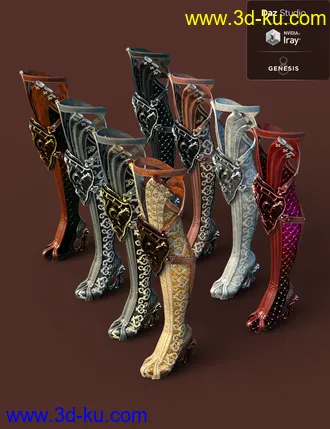 3D打印模型Jiwoo Fantasy Boots for Genesis 8 Female(s)的图片