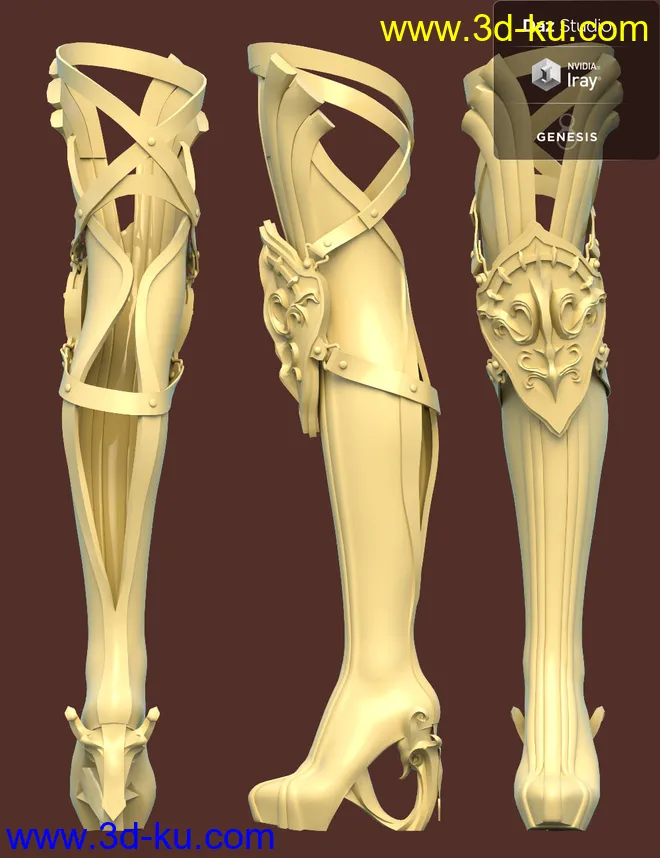 Jiwoo Fantasy Boots for Genesis 8 Female(s)模型的图片3