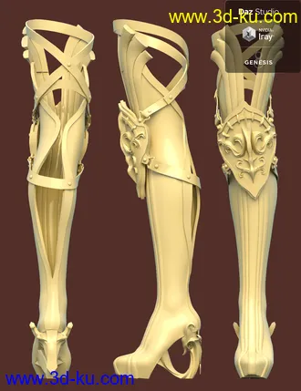 3D打印模型Jiwoo Fantasy Boots for Genesis 8 Female(s)的图片