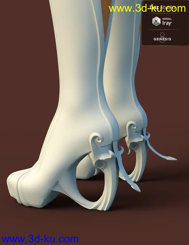 Jiwoo Fantasy Boots for Genesis 8 Female(s)模型的图片4