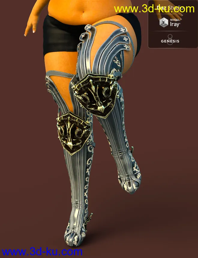 Jiwoo Fantasy Boots for Genesis 8 Female(s)模型的图片6