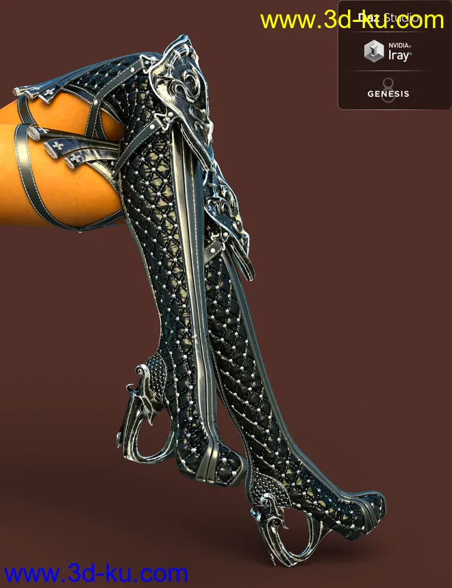 Jiwoo Fantasy Boots for Genesis 8 Female(s)模型的图片7