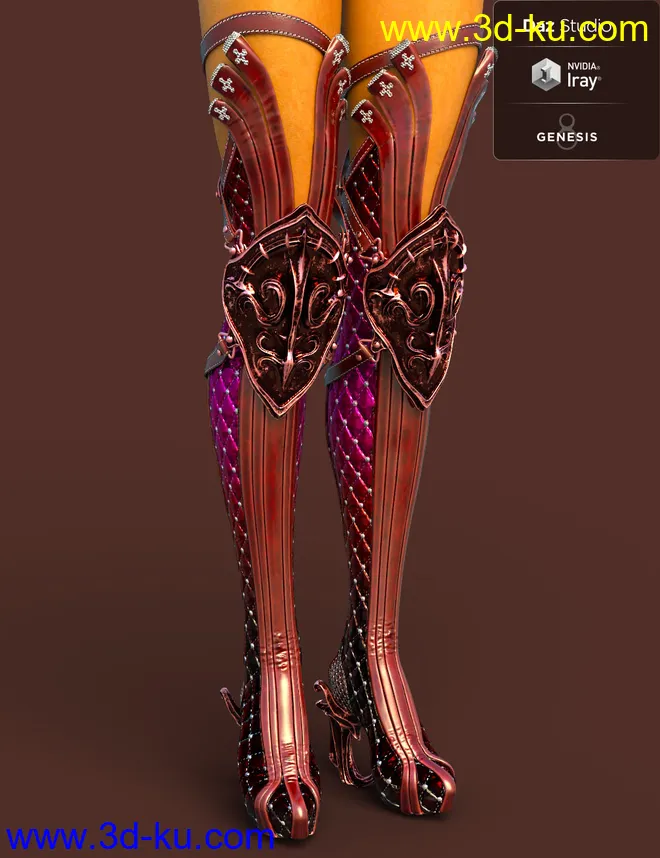 Jiwoo Fantasy Boots for Genesis 8 Female(s)模型的图片8