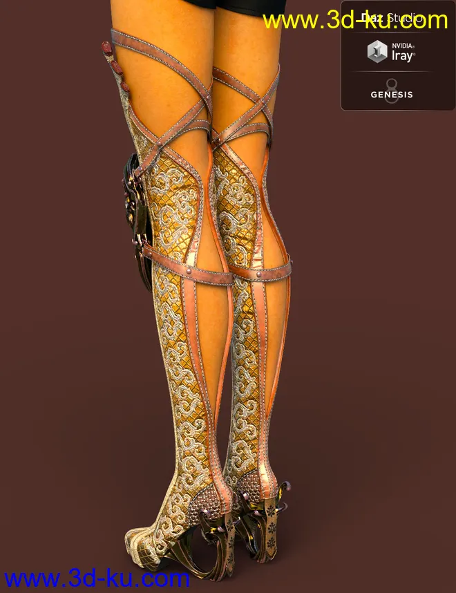 Jiwoo Fantasy Boots for Genesis 8 Female(s)模型的图片9