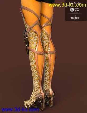 3D打印模型Jiwoo Fantasy Boots for Genesis 8 Female(s)的图片