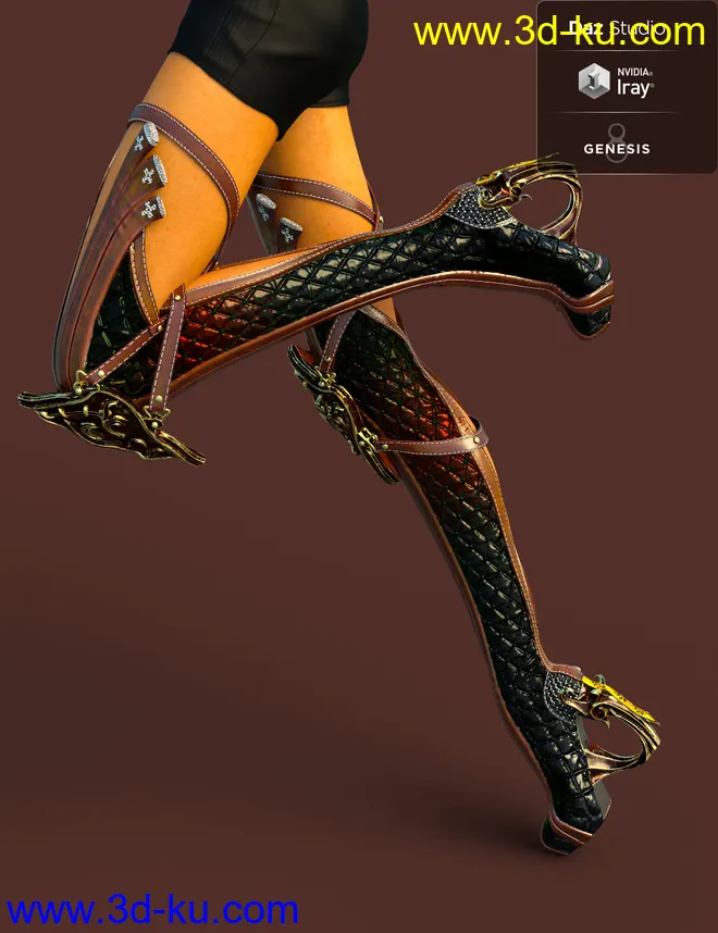 Jiwoo Fantasy Boots for Genesis 8 Female(s)模型的图片14