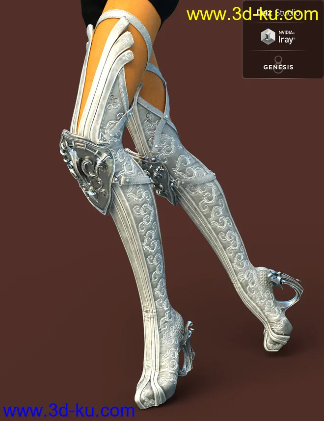 Jiwoo Fantasy Boots for Genesis 8 Female(s)模型的图片15