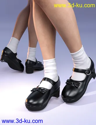 3D打印模型Mary Janes and Tassel Shoes for Genesis 8 Female(s)的图片