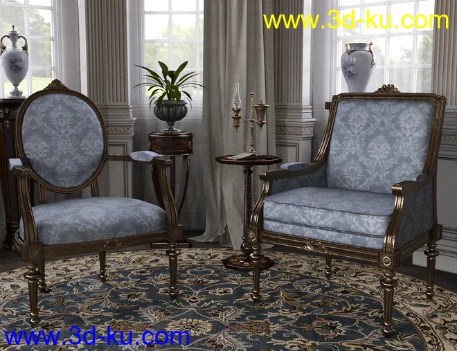 Reupholstered for Vintage Furniture Iray模型的图片5