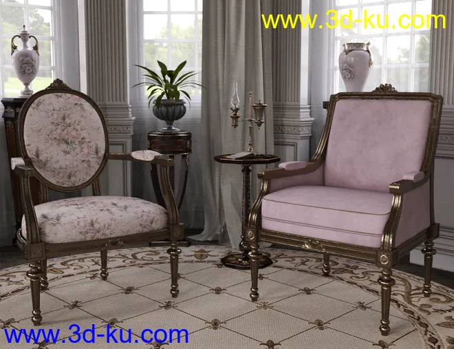 Reupholstered for Vintage Furniture Iray模型的图片6