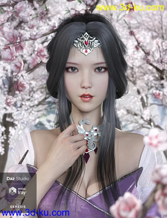 Ruyun and Ruyun Hair for Genesis 8 Female(s)模型的图片2