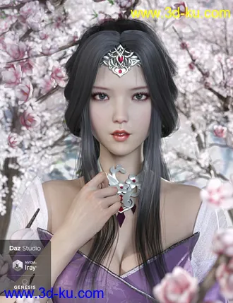 3D打印模型Ruyun and Ruyun Hair for Genesis 8 Female(s)的图片