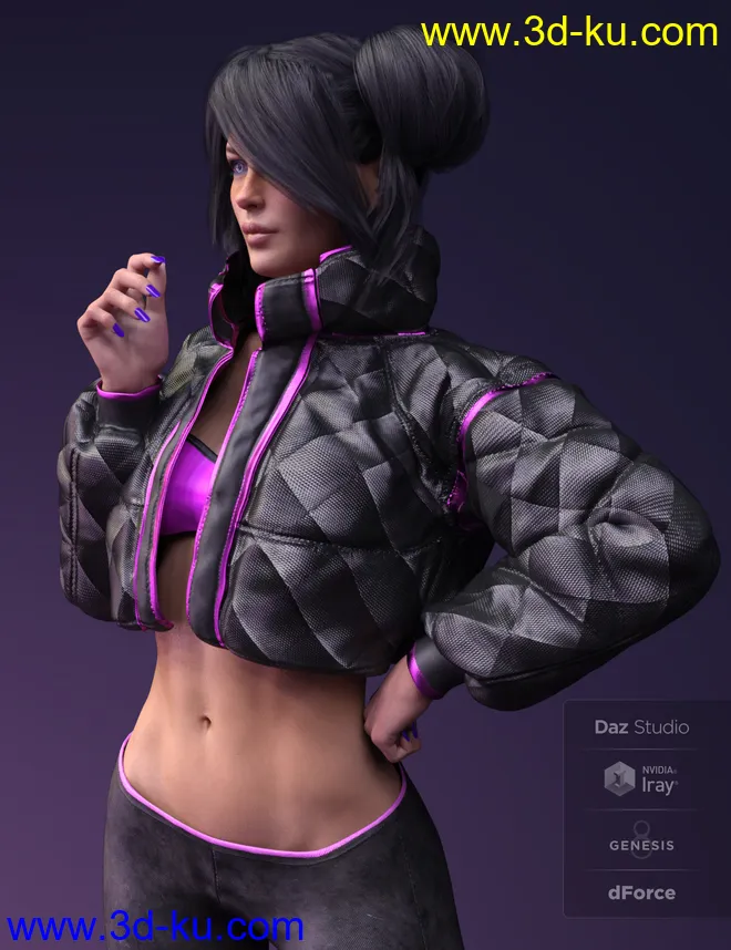 X-Fashion Street Dancer Outfit for Genesis 8 Female(s)模型的图片2