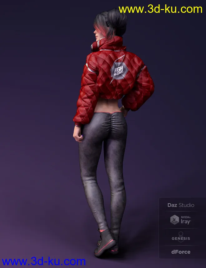 X-Fashion Street Dancer Outfit for Genesis 8 Female(s)模型的图片3