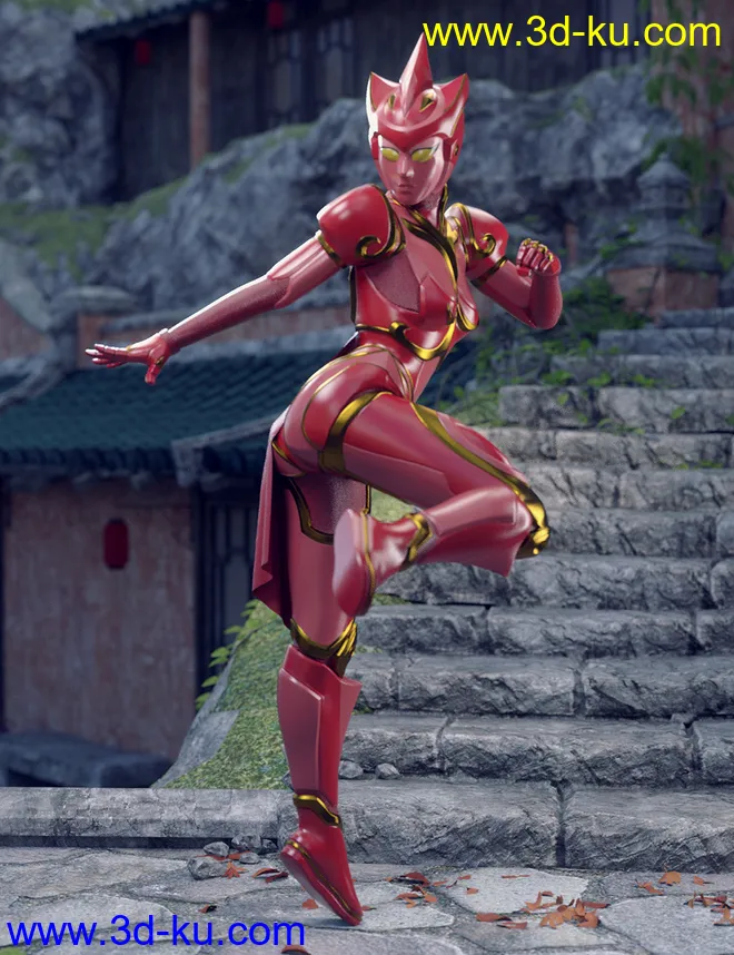 ZhuQue - The Red Phoenix Outfit for Genesis 8 Female(s)模型的图片9