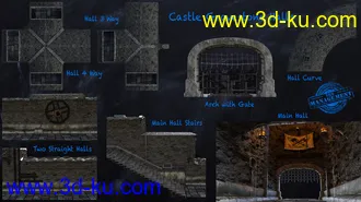 3D打印模型Castle Gravestone Halls的图片