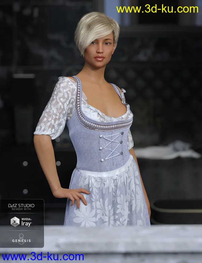 dForce Oktoberfest Dress for Genesis 8 Female(s)模型的图片3