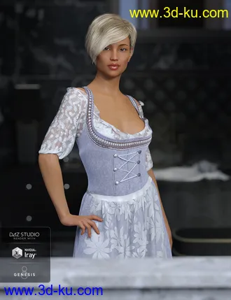 3D打印模型dForce Oktoberfest Dress for Genesis 8 Female(s)的图片