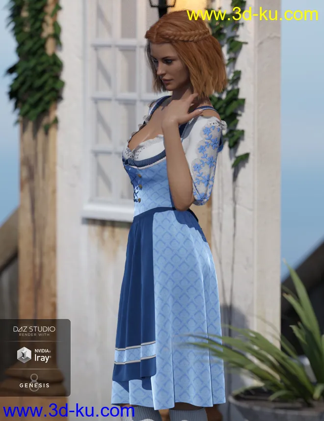 dForce Oktoberfest Dress for Genesis 8 Female(s)模型的图片5