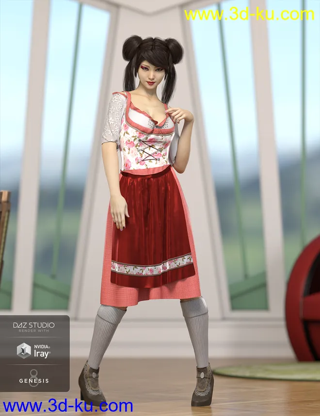 dForce Oktoberfest Dress for Genesis 8 Female(s)模型的图片7