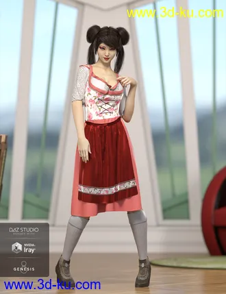 3D打印模型dForce Oktoberfest Dress for Genesis 8 Female(s)的图片