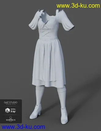 3D打印模型dForce Oktoberfest Dress for Genesis 8 Female(s)的图片