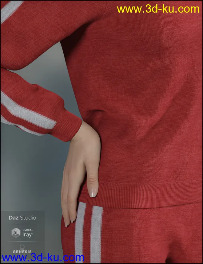 dForce Retro Sweatsuit for Genesis 8 Female(s) and Male(s)模型的图片5