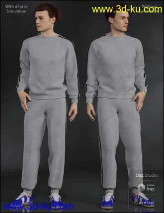 3D打印模型dForce Retro Sweatsuit for Genesis 8 Female(s) and Male(s)的图片