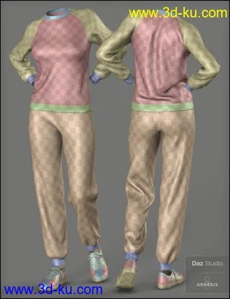 3D打印模型dForce Retro Sweatsuit for Genesis 8 Female(s) and Male(s)的图片