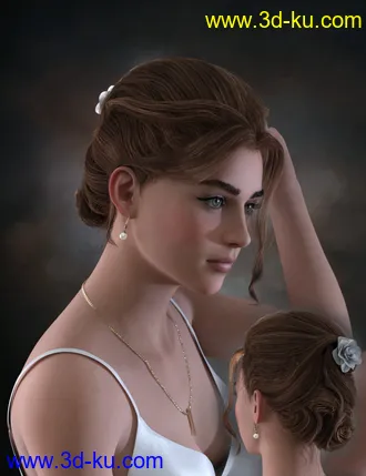 3D打印模型Ellya Classic Updo for Genesis 8 Female(s)的图片