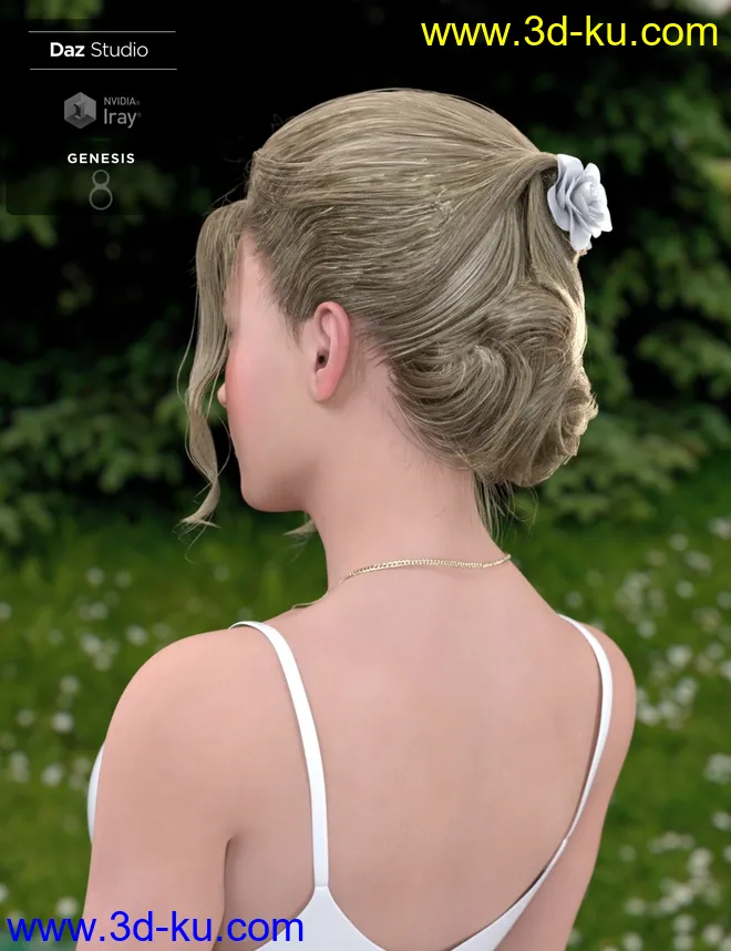 Ellya Classic Updo for Genesis 8 Female(s)模型的图片2