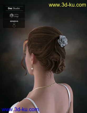 3D打印模型Ellya Classic Updo for Genesis 8 Female(s)的图片