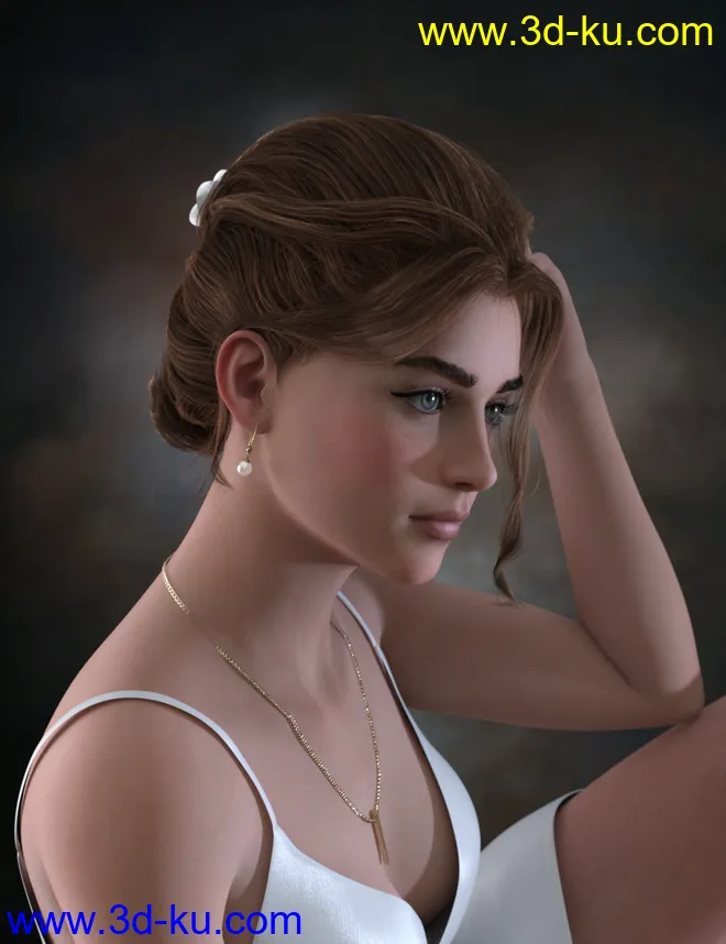 Ellya Classic Updo for Genesis 8 Female(s)模型的图片5