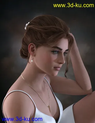 3D打印模型Ellya Classic Updo for Genesis 8 Female(s)的图片