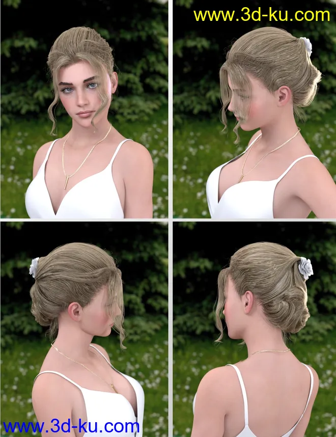 Ellya Classic Updo for Genesis 8 Female(s)模型的图片8