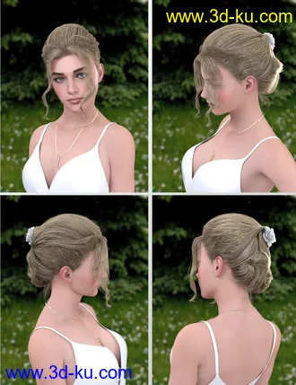 3D打印模型Ellya Classic Updo for Genesis 8 Female(s)的图片