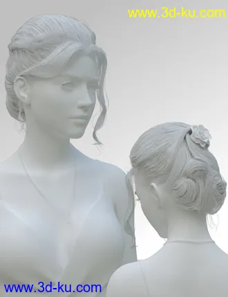 3D打印模型Ellya Classic Updo for Genesis 8 Female(s)的图片