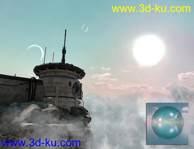 Orestes Iray HDRI Skydomes - Twin Suns of Durnn模型的图片8