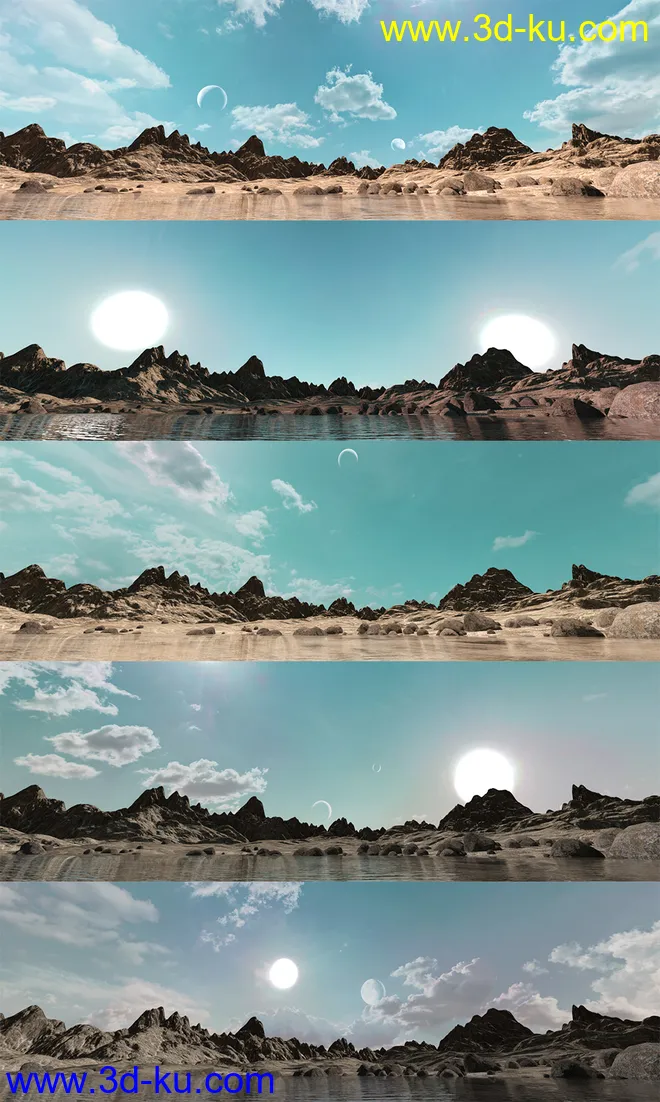 Orestes Iray HDRI Skydomes - Twin Suns of Durnn模型的图片9